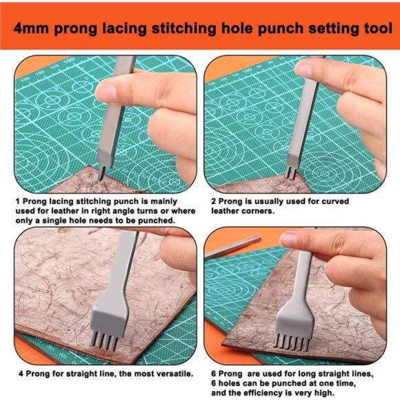 51 Pcs Leather Working Tools, Leather Craft Hand Stitching Tools - Picture 5 of 8